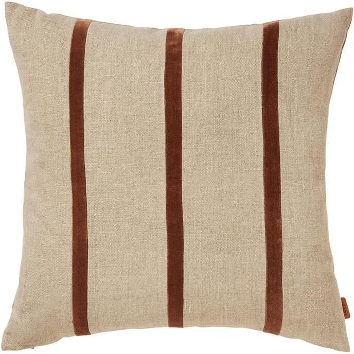Ferm living Senti Stripe Sierkussen Linen Carob Brown