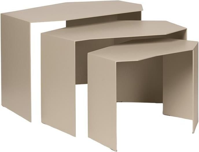 Ferm living Shard Cluster Bijzettafel Set van 3 Cashmere