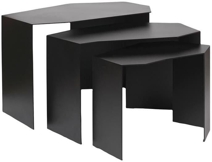 Ferm living Shard Cluster Bijzettafel Set van 3 Zwart