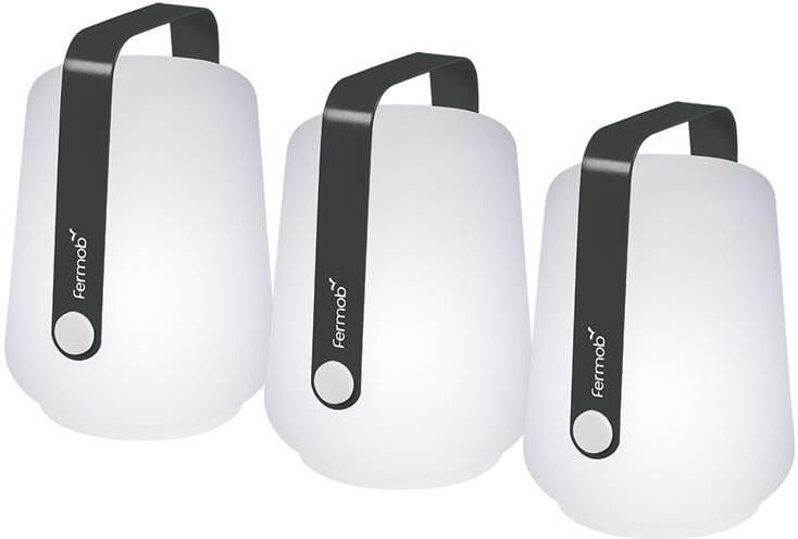 Fermob Balad outdoor tafellampjes set van 3 H13 5 cm Carbone