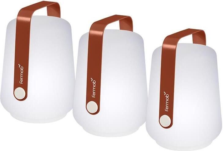 Fermob Balad outdoor tafellampjes set van 3 H13 5 cm Ocre rouge