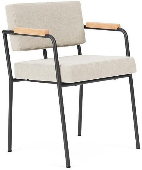 FEST Amsterdam FÉST Monday stoel met armleuning zwart|naturel Soil 01 natural