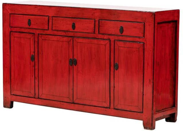 Fine Asianliving Antieke Chinese Dressoir Rood High Gloss B154xD40xH92cm Chinese Meubels Oosterse Kast