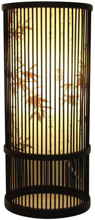 Fine Asianliving Bamboe Tafellamp Zwart Elijah D18xH42cm