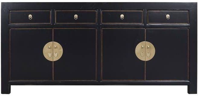 Fine Asianliving Chinese Dressoir Onyx Zwart Orientique Collection B180xD40xH85cm Chinese Meubels Oosterse Kast - Foto 2