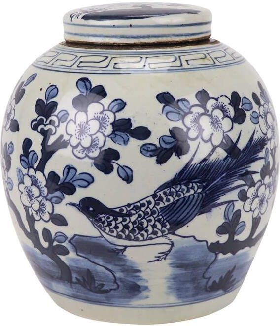 Fine Asianliving Chinese Gemberpot Blauw Wit
