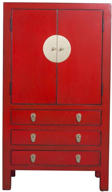 Fine Asianliving Chinese Kast Lucky Rood B63xD38xH110cm Chinese Meubels Oosterse Kast - Foto 2