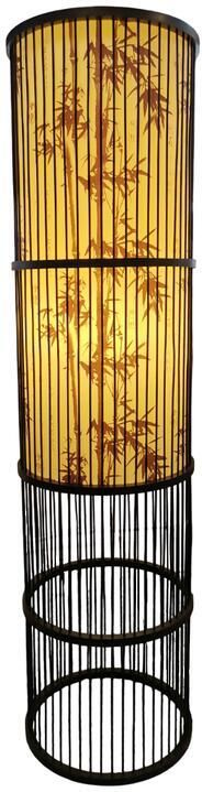 Fine Asianliving Bamboe Vloerlamp Zwart Handgemaakt