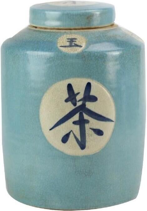 Fine Asianliving Chinese Gemberpot Blauw "Thee"