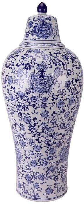 Fine Asianliving Chinese Gemberpot Porselein Blauw