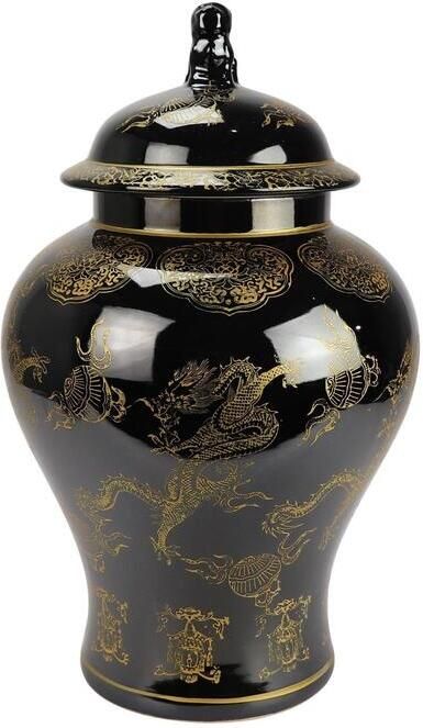 Fine Asianliving Chinese Gemberpot Porselein Zwart