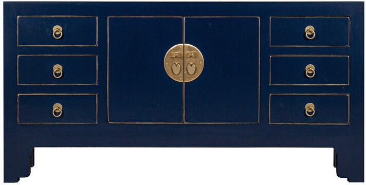 Fine Asianliving Chinese TV Kast Midnight Blauw Orientique Collectie B121xD37xH61cm Chinese Meubels Oosterse Kast - Foto 2