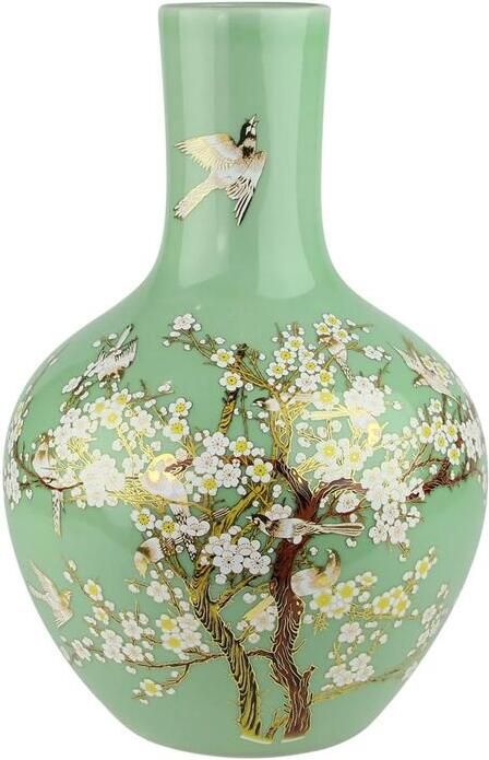 Fine Asianliving Chinese Vaas Mint Bloesems