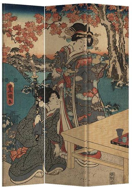 Fine Asianliving Kamerscherm Scheidingswand B120xH180cm 3 Panelen Japanese Empress - Foto 2