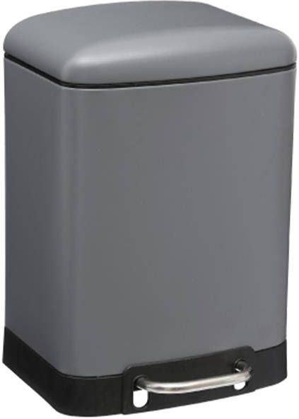 Five 5 Prullenbak|pedaalemmer donkergrijs metaal 6 liter 23 x 3