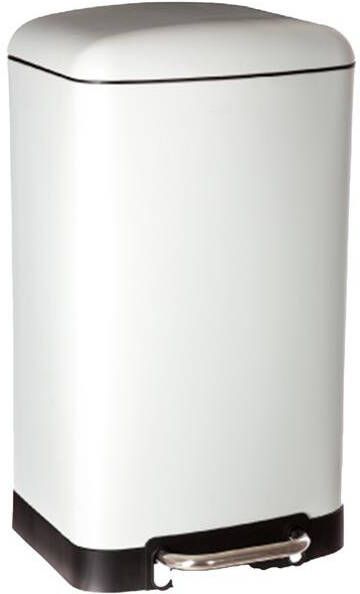 Five 5 Prullenbak|pedaalemmer wit metaal 30 liter 34 x 61 cm