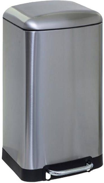 Five 5 Prullenbak|pedaalemmer zilver metaal 30 liter 34 x 61 cm