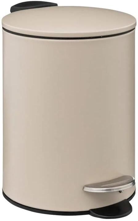 Five 5 kleine pedaalemmer metaal beige 3L 16 x 25 cm