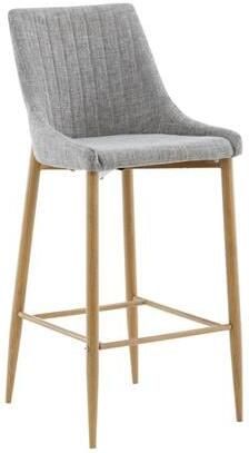 Fjôrd Barkruk Lichtgrijs|Naturel Linnen Plaza Set van 2