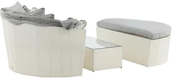 Fjôrd Lounge Ligbed Wit|Grijs Padova