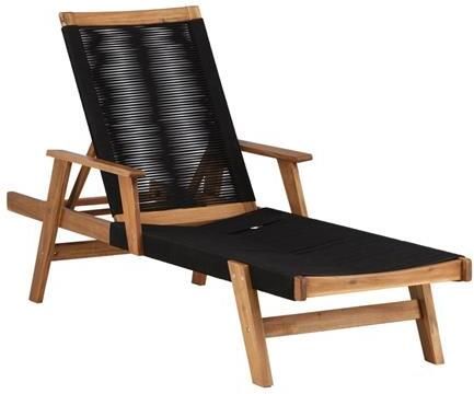Fjôrd Lounge Ligbed Zwart Touw|Acacia Little