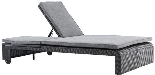 Fjôrd Lounge Ligbed Zwart|Donkergrijs Spunpolyester London