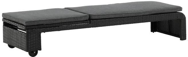 Fjôrd Lounge Ligbed Zwart|Grijs London