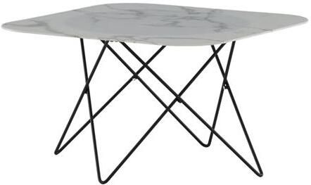 Fjôrd Salontafel Wit Marmerlook 80cm Glas Tristar