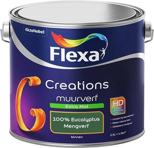 Flexa Creations Muurverf Extra Mat 100% Eucalyptus 2 5 liter