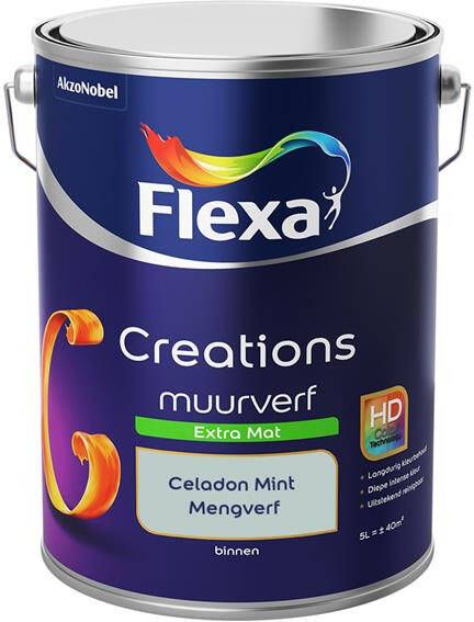 Flexa Creations Muurverf Extra Mat Celadon Mint 5 liter