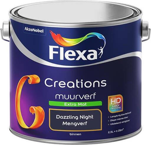 Flexa Creations Muurverf Extra Mat Dazzling Night 2 5 liter