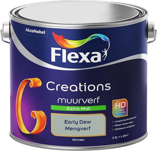 Flexa Creations Muurverf Extra Mat Early Dew- 2 5 liter