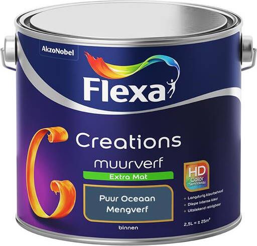 Flexa Creations Muurverf Extra Mat Puur Oceaan 2 5 liter