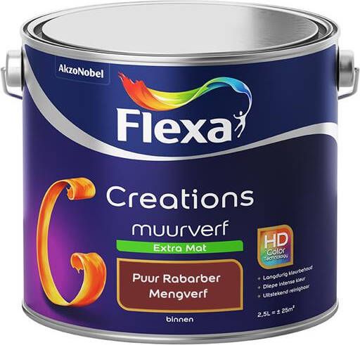 Flexa Creations Muurverf Extra Mat Puur Rabarber 2 5 liter