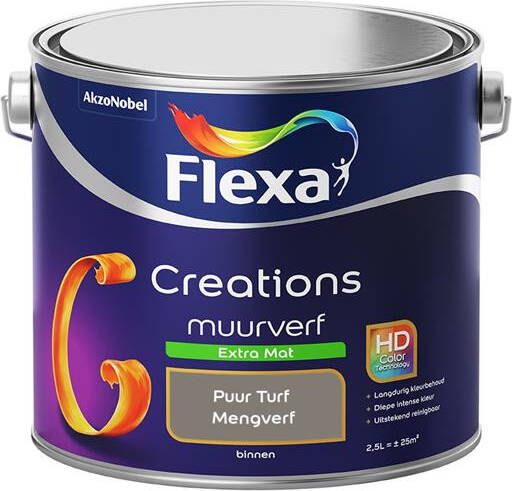 Flexa Creations Muurverf Extra Mat Puur Turf 2 5 liter