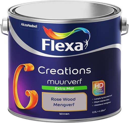 Flexa Creations Muurverf Extra Mat Rose Wood 2 5 liter