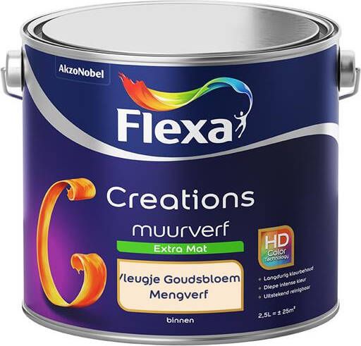 Flexa Creations Muurverf Extra Mat Vleugje Goudsbloem 2 5 liter