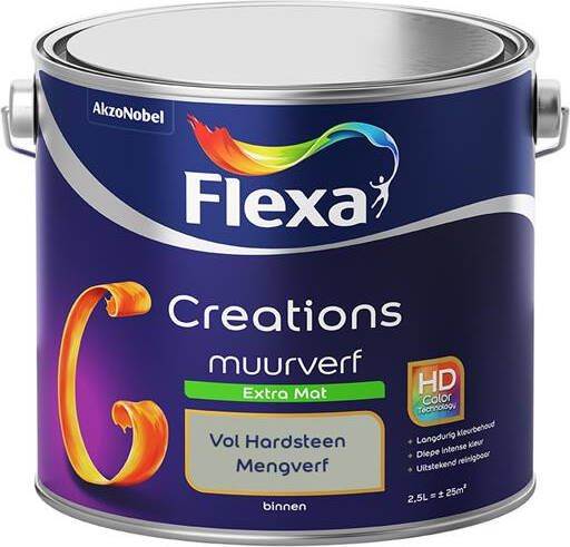 Flexa Creations Muurverf Extra Mat Vol Hardsteen 2 5 liter