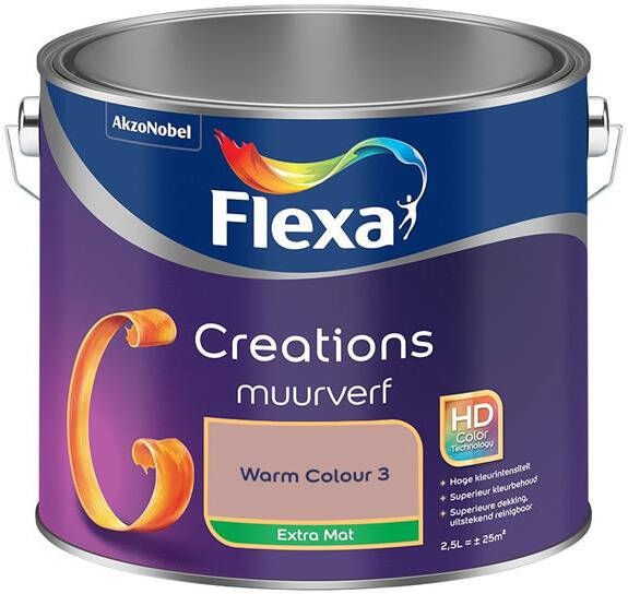 Flexa Creations Muurverf Extra Mat Warm Colour 3 2.5L