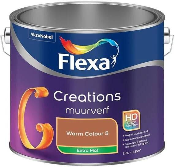 Flexa Creations Muurverf Extra Mat Warm Colour 5 2.5L