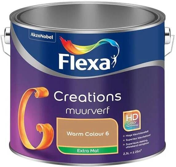 Flexa Creations Muurverf Extra Mat Warm Colour 6 2.5L