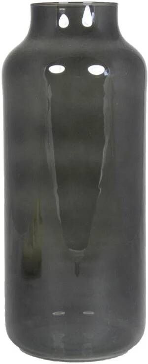 Bela Arte Bloemenvaas Milan smoke grijs glas D15 x H35 cm melkbu