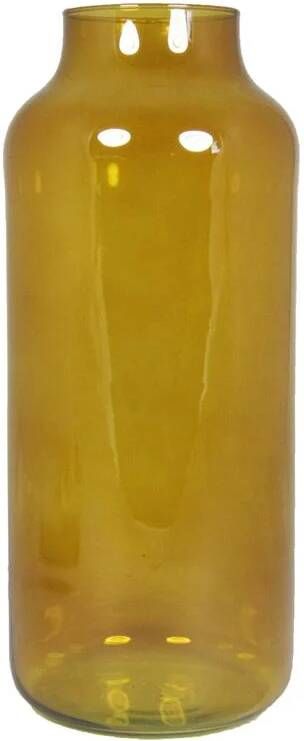 Bela Arte Bloemenvaas Milan oker geel glas D15xH35 cm melkbus va