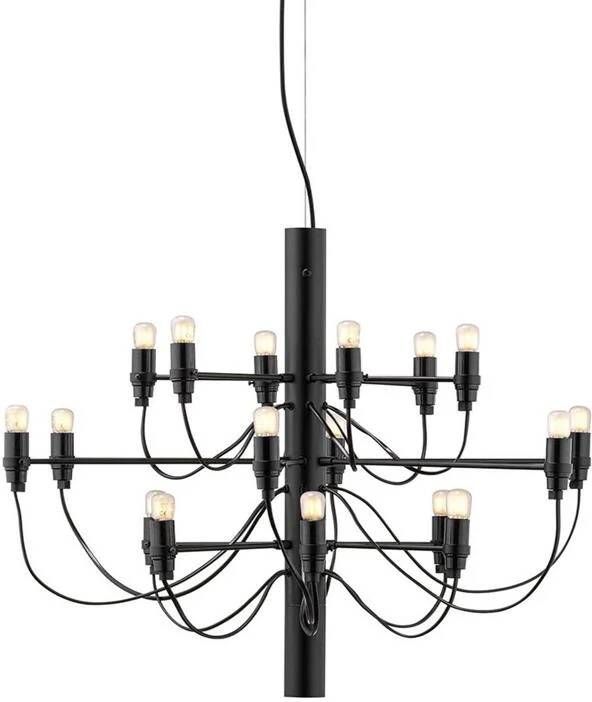 Flos 2097|18 by Gino Sarfatti kroonluchter Ø69 transparant zwart