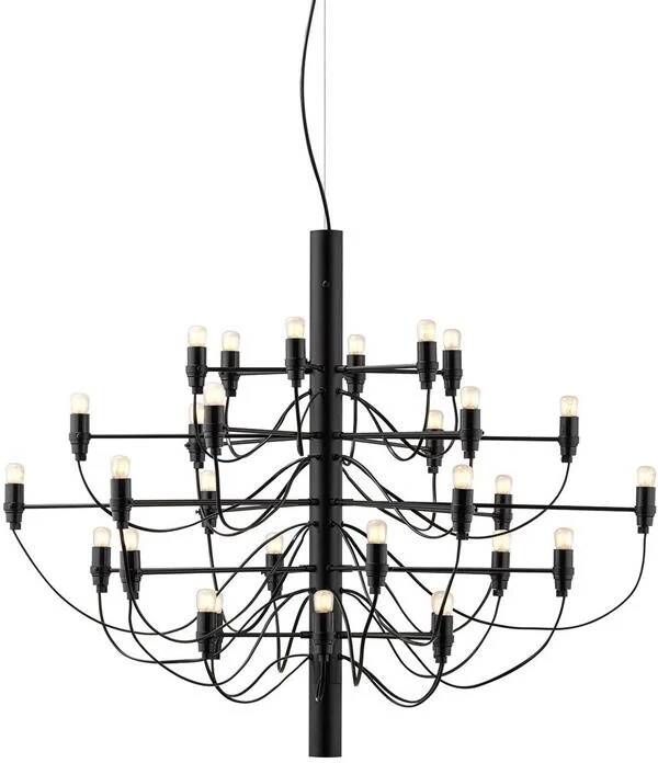 Flos 2097|30 by Gino Sarfatti kroonluchter Ø88 transparant zwart