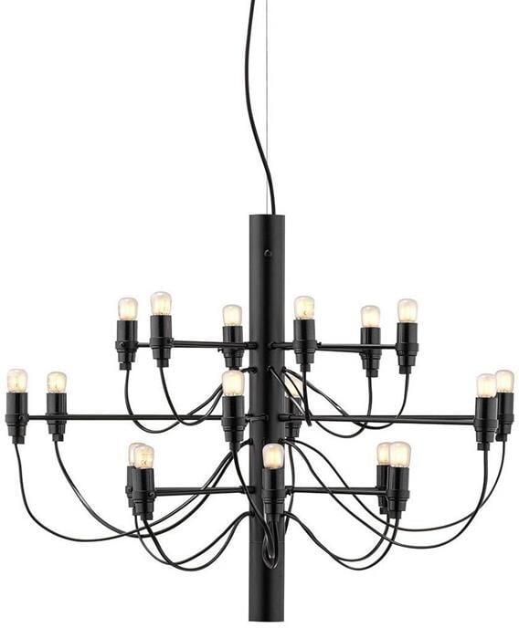 Flos 2097|18 by Gino Sarfatti kroonluchter Ø69 opaal zwart