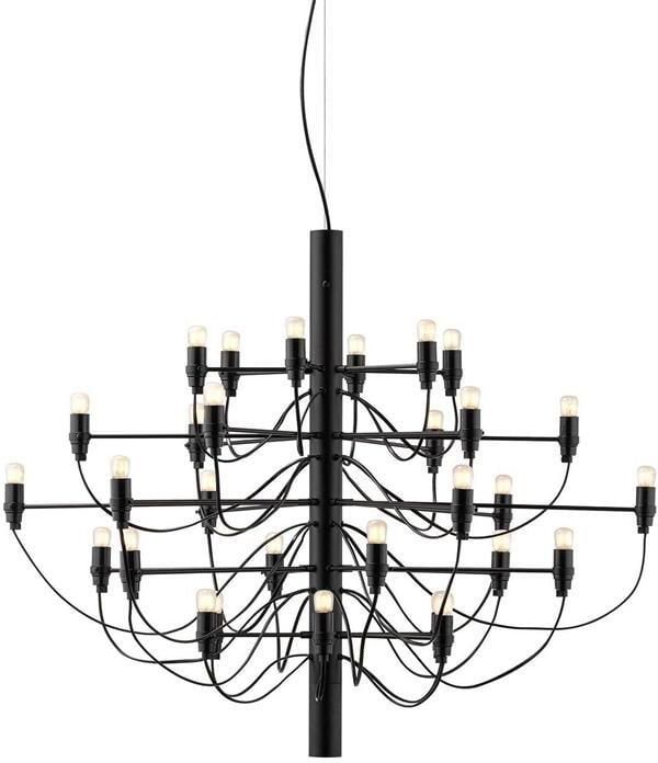 Flos 2097|30 by Gino Sarfatti kroonluchter Ø88 opaal zwart