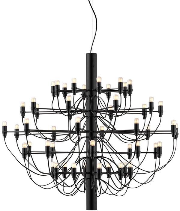 Flos 2097|50 by Gino Sarfatti kroonluchter Ø100 transparant zwart