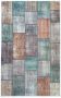 Flycarpets Adrasos Patchwork Design Vloerkleed Wasbaar & Waterafstotend 80x300cm Bruin Oranje Groen - Thumbnail 1