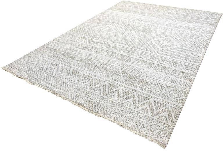 FlyCarpets Arim Modern Creme Vloerkleed Geruit